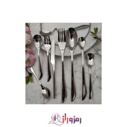 سرویس قاشق و چنگال 24 نفره 120 پارچه ساده وبراق یونیک